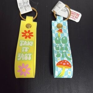 Vibrant Yellow and Blue Bag Tag with Playful Designs